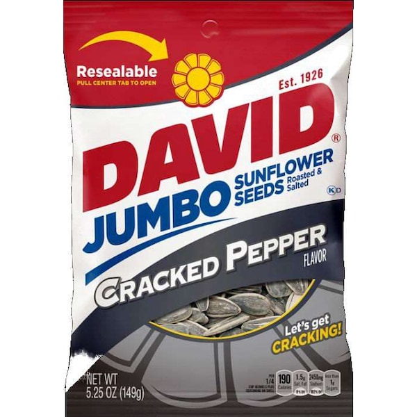 David David Black Pepper Sunflower Seeds 5.25 oz., PK12 2620023891 - main